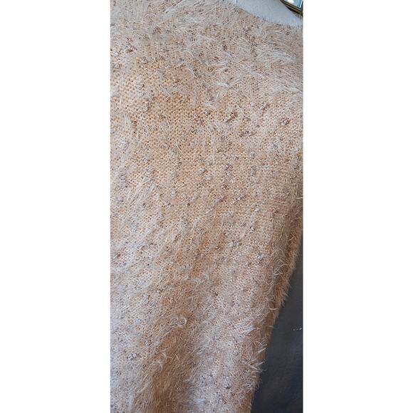 Chico's Size 0 Eyelash Shine Pullover Sweater Women S Pale Pink Grunge Cozy Soft - Picture 3 of 9